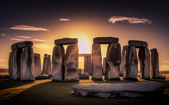 Ancient megalith monument stands mystery in beauty generated by AI